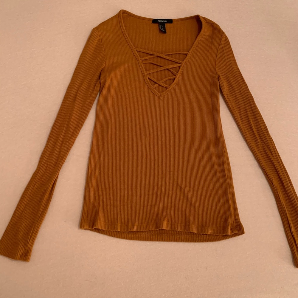 Rusty orange Forever 21 long sleeve top